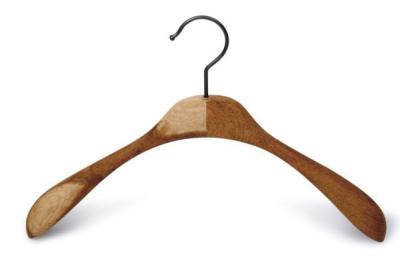 China Betterall 38cm Length Custom Color Polished Chrome Ball End Hook Widen Shoulder Oak Wooden Clothes Hanger for sale