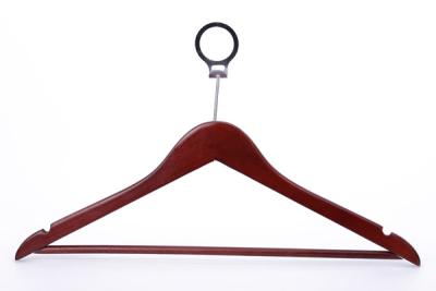 China Betterall Wulnut Color Custom Hotel Usage Ring Hook Wooden Anti-Theft Shirt Hanger for sale