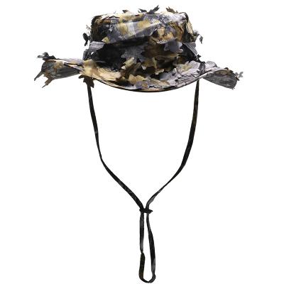 China Fast-drying 3D Image Cheap Fast-drying 3D Leaf Camouflage Bucket Hunting Hat Jungle Woodland Fishing Camouflage Fisherman Hat for sale