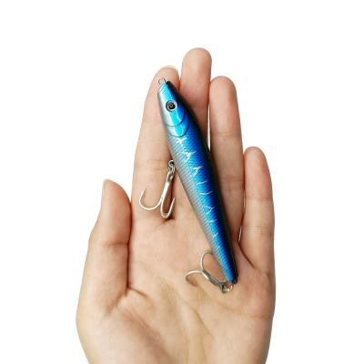 China Leadinng 9.5g 9.5cm Lure Pencil Durable Hard Plastic Fishing Floating Baits with 5 for sale