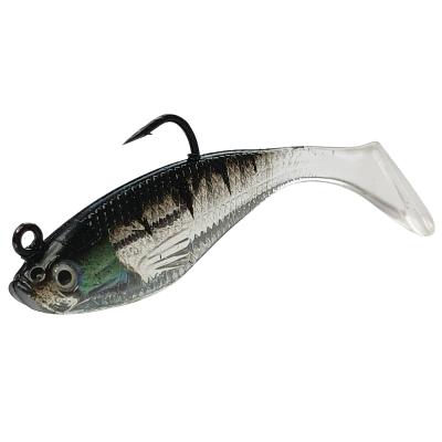 China Bright Color Leading 8cm Jig 9g Head Soft Lure Realistic Scales Paddle Tail Fishing Lures Building Baits for sale