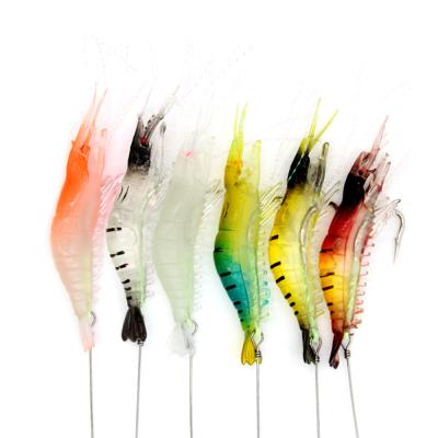 China 6 Color PVC High Simulation 7g 9cm Shrimp Rig Soft Lure Fishing Lure Baits Fluorescence Lure for sale