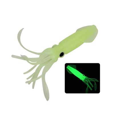 China Color Luminous Squid Lures 105mm 8g PVC Plastic Lead Soft Glow Luminous Squid Edges Octopus Lure Fishing Lures Baits for sale