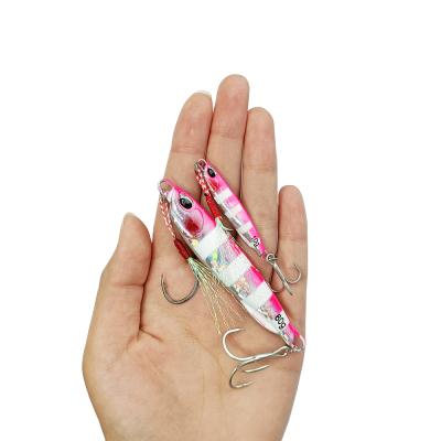 China Vivid Fish Swimming Action Leading 40g 7.7cm Metal Jig Shore Lure Lead Fish Casting Saltwater for sale