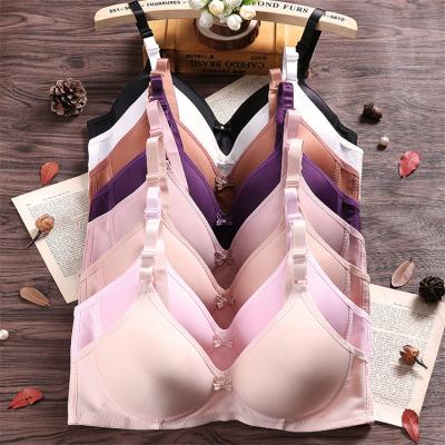 China New Gathering Breathable Wholesale Breathable Adjustable Wire Free Ladies Bra Women's Cotton Underwear Bra Ladies Thin Lift Up Bra for sale