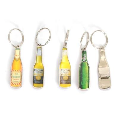 China Sustainable Customized Metal Bottle Shape Head Chain Bar Blade Beer Bottle Cap Opener for sale