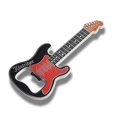 China Viable Custom Design Gifts Guitar Shape Metal Beer Bottle Promotional Cap Opener for sale