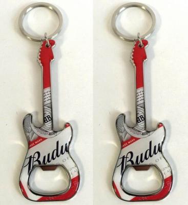 China Promotional Gifts Enamel Key Chain And Metal Opener In Guitar Shape for sale