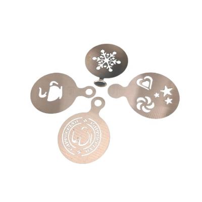 China Sustainable Customized Wholesale Pattern Metal Coffee Decorating Stencil Mold for sale