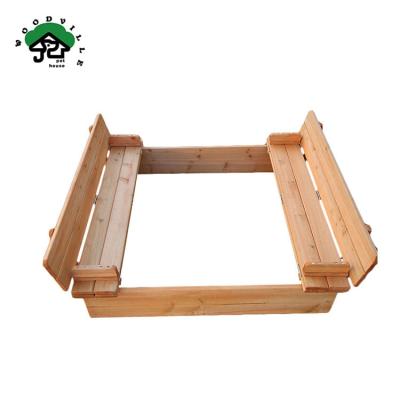 China Large Sapce For Kids Play Environmental Protection Chinese Fir 950*950*950mm Toy Filler Interactive Sandbox for sale