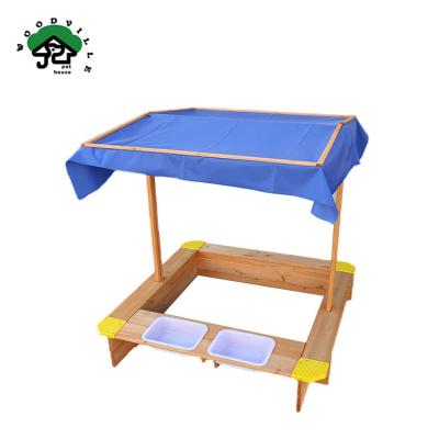 China Large sapce for kids play OEM Playground Multifunctional Fir House Two Chinese Children Mini Toy Sandbox for sale