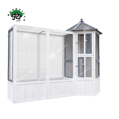 China Breathable Chinese Fir White Outdoor Hexagonal Unique Wooden Solid Wood Large Bird House for sale