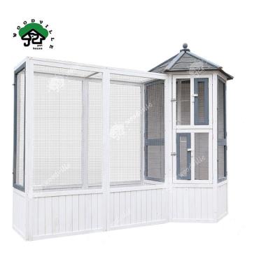 China Breathable White Outdoor Windproof Hexagonal Large Fir Wood Macaw House For Bird for sale