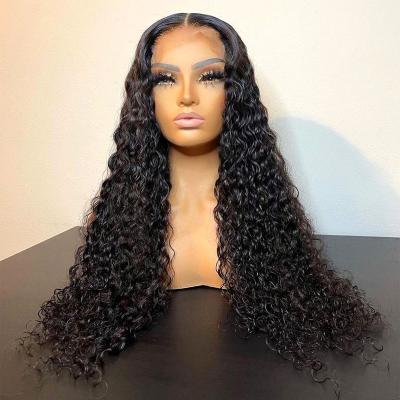 China 100% Brazilian Virgin Hair Glueless Full Lace Wigs 13X4 HD Lace Front Wigs Natural Hairline Curly Hair Wigs Cuticle Curly For Woman for sale