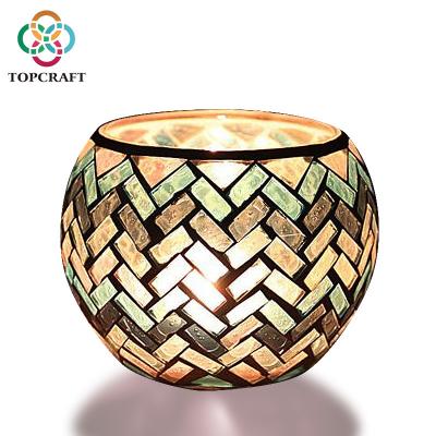 China Wholesale Colorful Mosaic Candlesticks Cheap Glass Candlesticks Candlesticks for Wedding and Home Decoration for sale