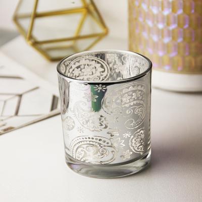 China Home Decoration Customized Candle Holders Candle Jars Electroplating Container for sale