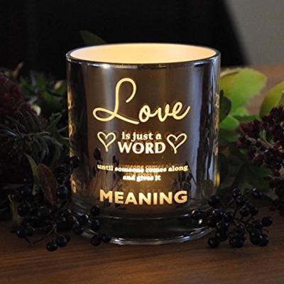 China Home Decoration Customized LOVE Candle Holder Valentine's Day Candlestick Electroplating Holder for sale