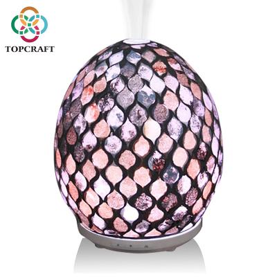 China Chinese Hit Incense Unique Ultrasonic Mosaic Aroma Diffuser Custom Handmade Glass Humidifier for Home Fragrance for sale