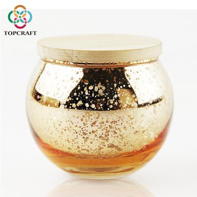 China Wholesale Home Decoration Different Size And Shape Colorful Candle Jars With Wooden Lids And Patterns for sale