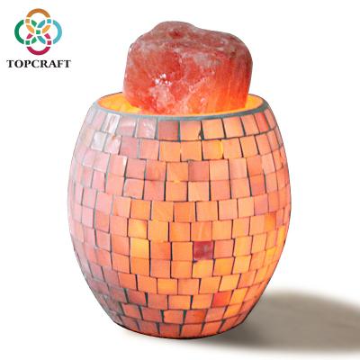 China 2020 New Modern Electric Handmade Natural Glass Shell Mosaic Natural Himalayan Salt Lamp Accept Custom Made for sale