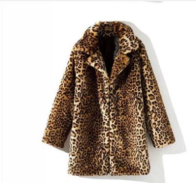 China Viable Casual OEM Shell Customized Women Winter Leopard Fur Coat Plus Size Women's Coats Faux Fur Coat for sale