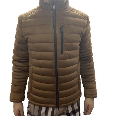 China Latest Design Winter Wholesale Men's Jackets Thick Stand Collar Striper Jacket Quilted Thick Men Waterproof for sale