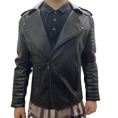 China Good Quality New Product Motorcycle Leather Jacket Men's Motorcycle Pu Jacket Men Waterproof Wholesale Lapel Leather Jacket for sale