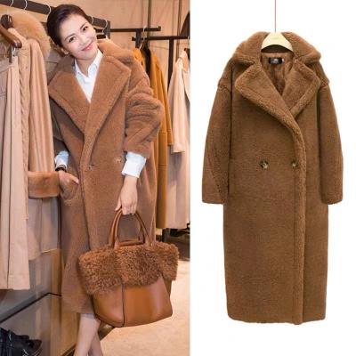 China Women winter viable jackets 2021 faux fur trench coat women classic fabric wholesale coat women outwear for sale