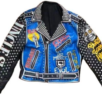 China Brando Motorcycle youth regular studded wasted missed clothes studs 3D printting plus size men for 2021 winter coats leather jackets for sale