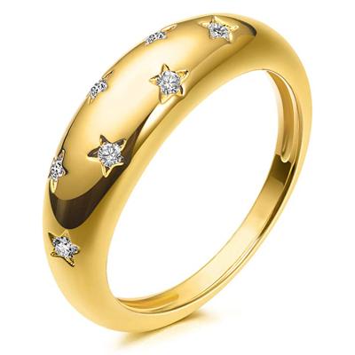 China FASHIONABLE 2021Amazon Bestseller All-match Large Geometric Star Zircon Stain Ring for sale