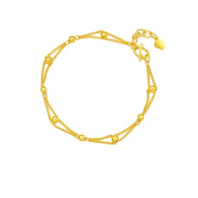 China Other 24Kpure gold 999 gold bracelet good luck comes lucky bracelet Shenzhen Shuibei gold beads bracelet for sale