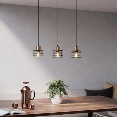 China Wholesale Modern Indoor Modern Decoration LED Dining Room Chandelier Lamp Black Iron Pendant Light for sale