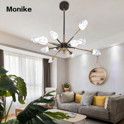 China Modern Luxury Living Room LED Chandelier Modern Hotel Restaurant Decoration Gold Black New Product Pendant Light for sale