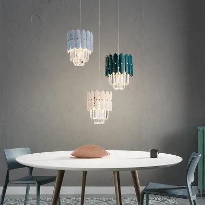 China Modern Nordic Decorative Glass Chandelier Modern Dining Room Study Living Room Macaron Style Pendant Light for sale