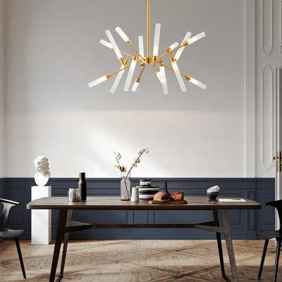 China Modern Factory Direct Selling Gold Bar Study Room Restaurant Modern Chandelier G9 Pendant Light for sale