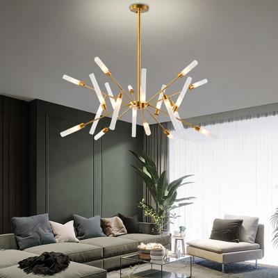 China Modern New Product Decoration Restaurant Metal G9 Glass Chandelier Residential Hanging Light for sale