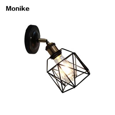 China New Product Black Color Iron E27 Modern Industrial Hotel LED Indoor Modern Wall Light for sale