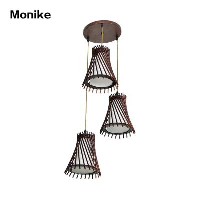 China Bedroom E27 Good Price Modern Pendant Lamp Traditional Wooden Glass Office Interior Store for sale