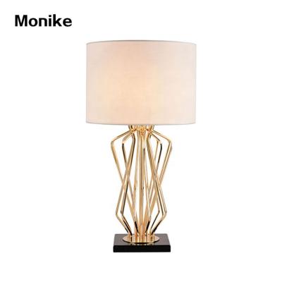 China Contemporary Popular Decoration Fabric Hotel Living Room Bedroom E27 Desk Lamp Reading Table Light for sale