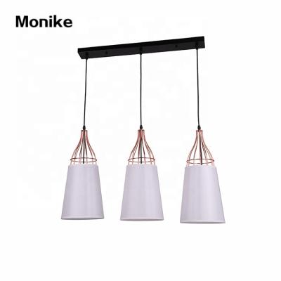 China Modern factory direct sale modern E27 decoration living room iron fabric lampshade chandelier light for sale