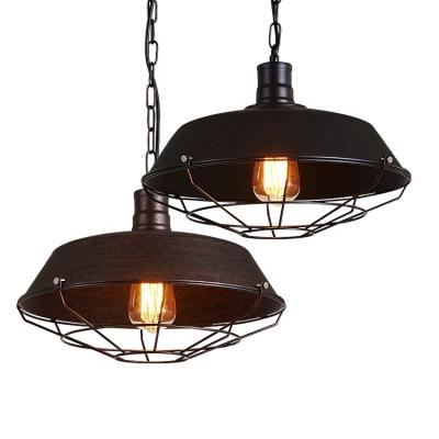 China Modern Indoor Coffee Shop Style Home Decoration E27 Iron LED Hanging Pendant Lamp for sale