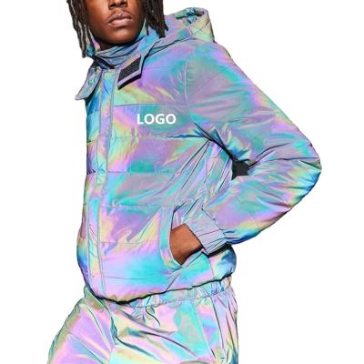 China Custom streetwear bomber jaket high quality outdoor winter reflective viable rainbow men's jackets and coats heated jackette for men for sale