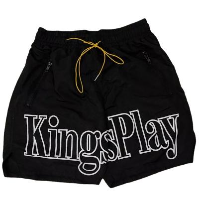 China Wholesale Custom Anti-Wrinkle Xuhui King Play Same Nylon Logo 100 Polyester Drawstring Shorts Sweatpants Gym Beach Shorts Men for sale