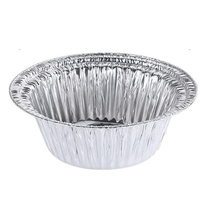 China Food Disposable Round Lunch Box Aluminum Foil Take Out Container Bake Clay Pot Rice Tin Foil Tray Bowl With Lids for sale