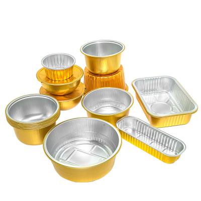 China Custom Different Shape Food Foil Disposable Airline Lunch Box Full Size Baking Pan Aluminum Foil Containers for sale