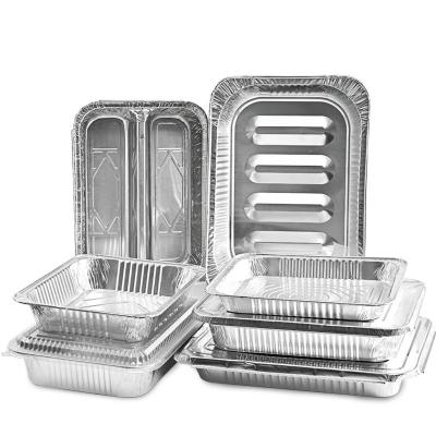 China Hot Stamping Disposable Molds Tray Dishes Plates For Food Packagi Fast Food Aluminum Foil Food Container/Box Aluminum Foil for sale