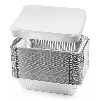 China 1750ml Food Aluminum Foil Baking Tin Foil Trays Lunch Box Heavy Duty Disposable Aluminum Foil Takeout Food Containers With Lid for sale