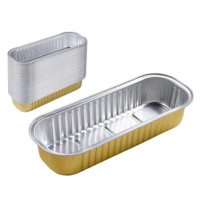 China Food Grilled Durian Foil Containers Food Grade Tin Foil Packing Loaf Baking Rectangular Disposable Filters Foil Containers With Lid for sale