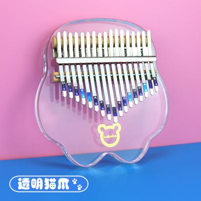 China Popular Musical Instrument Kalimba 17 Keys Inch Piano Acrylic Crystal Transparent Glass Folk Music for sale