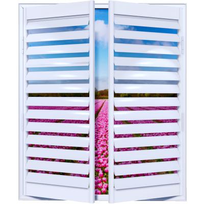 China Customized Modern Breathable European Style Basswood Windows Shutter PVC Living Room Kitchen Bedroom Bathroom Waterproof Shutters for sale